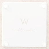 Matig Blush Pink Gold Script Monogram Glazen Onderzetter (Achterkant)