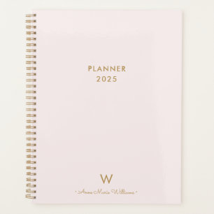 Matig Blush Pink Gold Script Monogram Planner