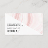Matig Blush Roze Glitter Marble Agate Monogram Visitekaartje (Achterkant)