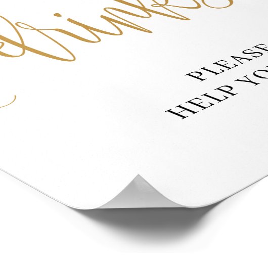 Matig Blush roze rozen gouden drinken bord Poster (Hoek)