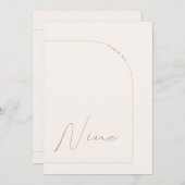 Matig Boho Minimale Arch Tabel Nine Tabelnummer Kaart (Voorkant / Achterkant)