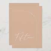 Matig Boho Tan Arch Tabel 15 Tabel Nummer Kaart (Voorkant / Achterkant)