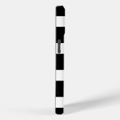 Matig breedband zwart-wit Stripes Name Monongram Case-Mate iPhone Case (Achterkant / Rechts)