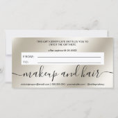 Matig cadeaucertificaat voor metalen gradiënt met (Achterkant)