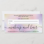 Matig certificaat met cadeau voor parelhologradiën (Achterkant)