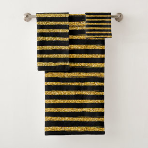 Matig chemisch elegant zwart en goudbad bad handdoek