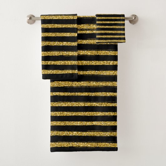 Matig chemisch elegant zwart en           goudbad  bad handdoek (Insitu)