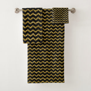 Matig chic elegant zwart en goud bad handdoek