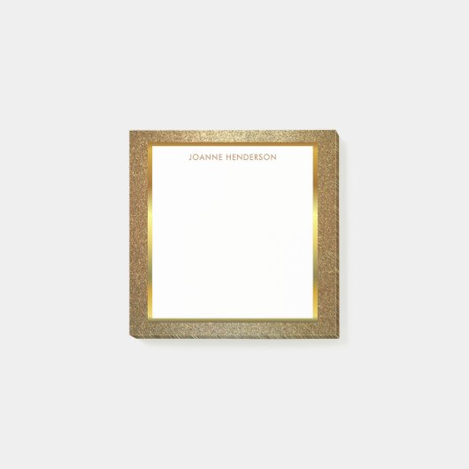 Matig chic glitter Gold White gepersonaliseerd Post-it® Notes (Voorkant)