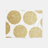 Matig chic gold glitter effect polka stips fleece deken (Voorkant (Horizontaal))