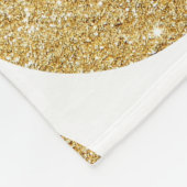 Matig chic gold glitter effect polka stips fleece deken (Hoek)