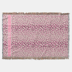 Matig chic roze cheetah printpatroon monogram deken