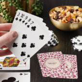 Matig chic roze cheetah printpatroon monogram pokerkaarten (Insitu)