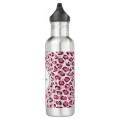 Matig chic roze cheetah printpatroon monogram waterfles (Rechts)