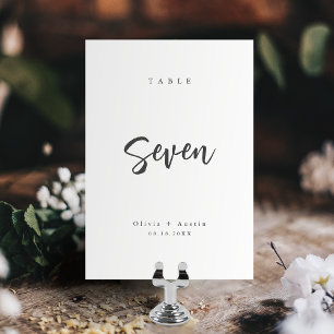Matig Chic Script minimalist trouwlijstnummer Kaart