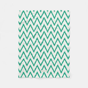 Matig chic textured green ikat chevron patroon fleece deken