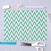 Matig chic textured green ikat chevron patroon tissuepapier (Craft)