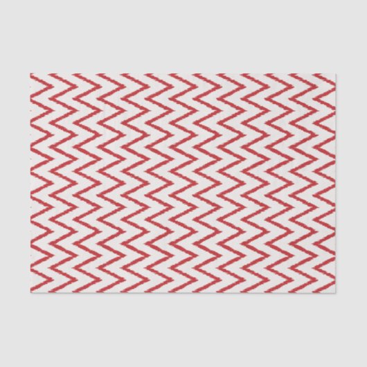 Matig chic textured Red ikat chevron Patroon Tissuepapier (Voorkant)