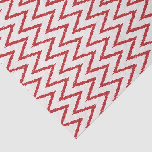 Matig chic textured Red ikat chevron Patroon Tissuepapier (Detail)