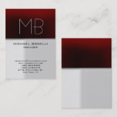 Matig chubby grijs monogram visitekaartje (Voorkant / Achterkant)