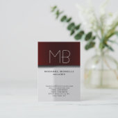 Matig chubby grijs rood, stijlvol visitekaartje (Staand voorkant)