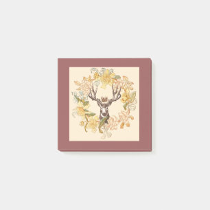 Matig Deer Rustic Roze bloem Post-it® Notes