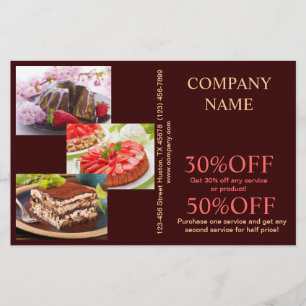 Matig dessert cupcake bakkerij flyer