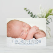 Matig Dream Two Photo Baby Boy Aankondiging (Staand voorkant)