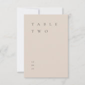 Matig eenvoudig minimalistisch dubbelroze tabelnum kaart (Voorkant)