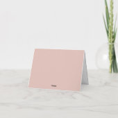Matig eenvoudig zwart roze wit script bedankkaart (Achterkant)