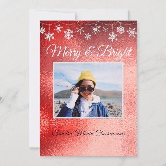 Matig eenvoudige, minimale metaalische Kerstmis Aankondiging (Voorkant)