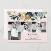 Matig elegant afstuderen fotocollage aankondigingskaart (Voorkant / Achterkant)