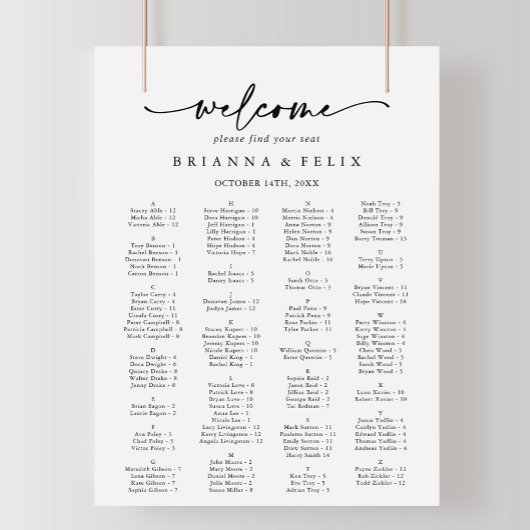 Matig elegant alfabetisch zetdiagram poster