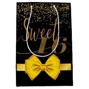 Matig elegant chic black en goudzoet 16 medium cadeauzakje