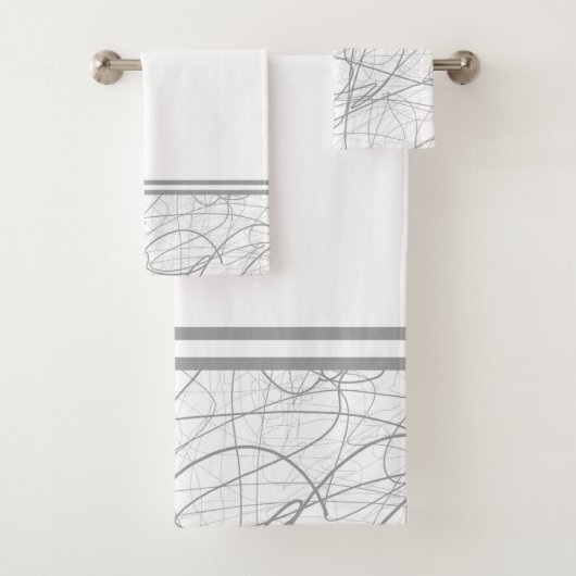 Matig elegant grijze schets bad handdoek (Insitu)
