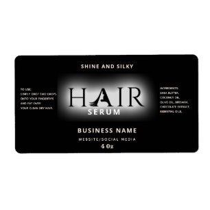 Matig elegant haarserumlabel etiket