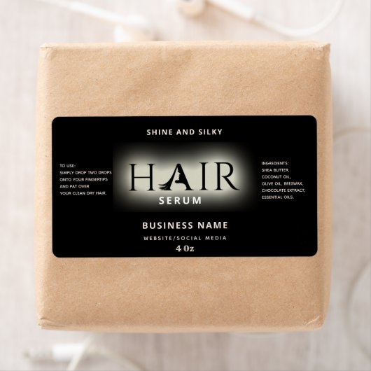 Matig elegant haarserumlabel etiket (Insitu)