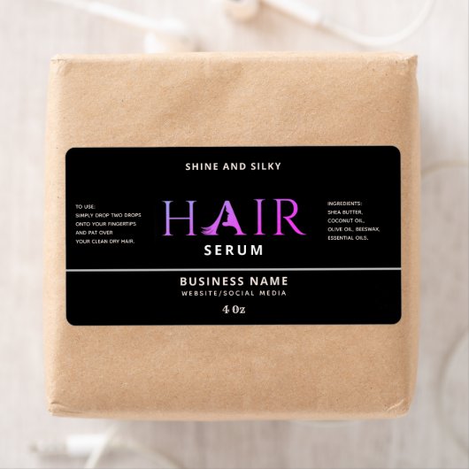 Matig elegant haarserumlabel etiket (Insitu)