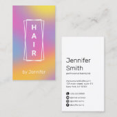 Matig elegant kleurig holografisch haar met gradië visitekaartje (Voorkant / Achterkant)