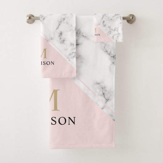 Matig elegant marmermonogram bad handdoek (Insitu)