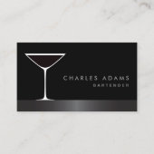 Matig elegant martini cocktail glazen barman visitekaartje (Voorkant)