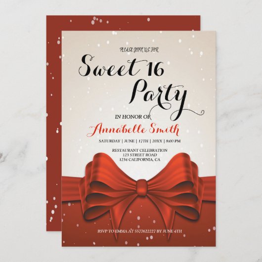 Matig elegant roodbruin 16 kaart (Voorkant / Achterkant)