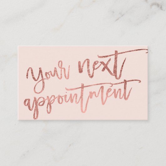 Matig elegant roos goudscript, geblazen afsprakenkaartje (Voorkant)