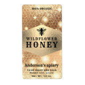 Matig elegant sparkle beitenhoningpot etiket (Voorkant)