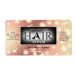 Matig elegant sparkle HAIR-serumlabel Etiket