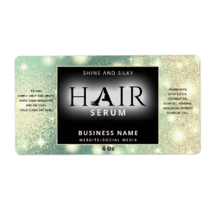 Matig elegant sparkle HAIR-serumlabel Etiket