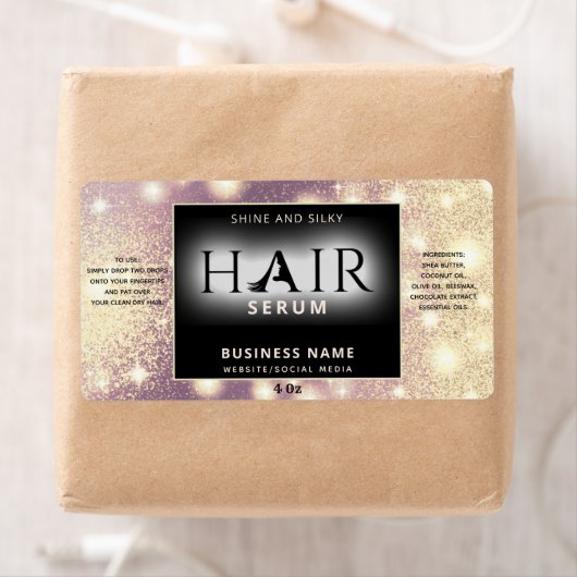 Matig elegant sparkle HAIR-serumlabel Etiket (Insitu)