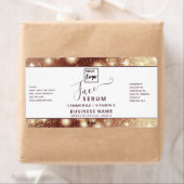 Matig elegant sparkle script face serumlabel etiket (Insitu)