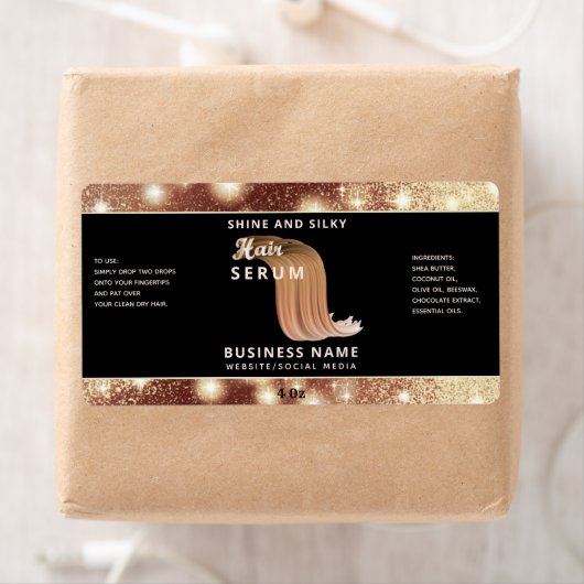 Matig elegant sparkle-script, serumlabel etiket (Insitu)