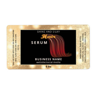 Matig elegant sparkle-script, serumlabel etiket